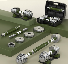 Load image into Gallery viewer, Limited Edition - Silver Green Dumbbell Set + Case (Slim &amp; Sleek) 40Kg
