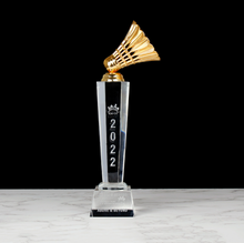 Load image into Gallery viewer, Sports Trophy - Crystal Badminton Trophy - Gift Box

