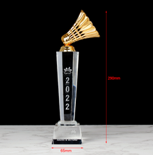Load image into Gallery viewer, Sports Trophy - Crystal Badminton Trophy - Gift Box
