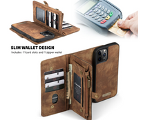 Load image into Gallery viewer, &quot;Arna Lisa&quot; Royal Collection - Designer Leather iPhone Case/Wallet 2 in 1 Magnetic iPhone 12-14
