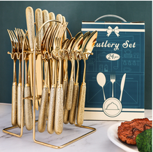 Load image into Gallery viewer, &quot;Arna Lisa&quot; Royal Collection - Luxury 24 Piece Cutlery Set + Boxed - Many Styles &amp; Colours
