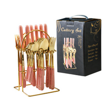 Load image into Gallery viewer, &quot;Arna Lisa&quot; Royal Collection - Luxury 24 Piece Cutlery Set + Boxed - Many Styles &amp; Colours
