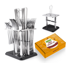 Load image into Gallery viewer, &quot;Arna Lisa&quot; Royal Collection - Luxury 24 Piece Cutlery Set + Boxed - Many Styles &amp; Colours
