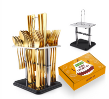 Load image into Gallery viewer, &quot;Arna Lisa&quot; Royal Collection - Luxury 24 Piece Cutlery Set + Boxed - Many Styles &amp; Colours
