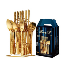 Load image into Gallery viewer, &quot;Arna Lisa&quot; Royal Collection - Luxury 24 Piece Cutlery Set + Boxed - Many Styles &amp; Colours
