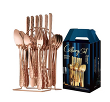 Load image into Gallery viewer, &quot;Arna Lisa&quot; Royal Collection - Luxury 24 Piece Cutlery Set + Boxed - Many Styles &amp; Colours
