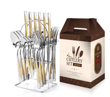 Load image into Gallery viewer, &quot;Arna Lisa&quot; Royal Collection - Luxury 24 Piece Cutlery Set + Boxed - Many Styles &amp; Colours

