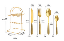 Load image into Gallery viewer, &quot;Arna Lisa&quot; Royal Collection - Luxury 24 Piece Cutlery Set + Boxed - Many Styles &amp; Colours
