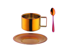 Load image into Gallery viewer, &quot;Arna Lisa&quot; Royal Collection - Luxury Stainless Steel Cup + Saucer + Spoon x 6 Sets
