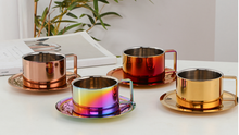 Load image into Gallery viewer, &quot;Arna Lisa&quot; Royal Collection - Luxury Stainless Steel Cup + Saucer + Spoon x 6 Sets

