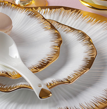 Load image into Gallery viewer, &quot;Arna Lisa&quot; Royal Collection - Luxury 60 Piece Ceramic Dinnerware for 6 - Silver/White, Gold/White
