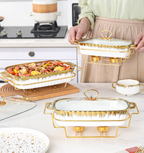 Load image into Gallery viewer, &quot;Arna Lisa&quot; Royal Collection - Luxury Stock Pot + Cover, Casserole Pot Set + Rack - Small
