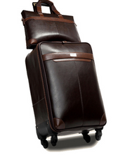 Load image into Gallery viewer, High Quality Genuine Leather 2 Piece Luggage Set - Brown or Black - Many Sizes
