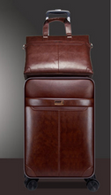 Load image into Gallery viewer, High Quality Genuine Leather 2 Piece Luggage Set - Brown or Black - Many Sizes
