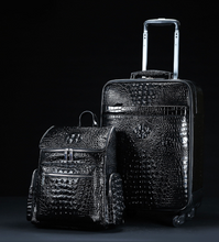 Load image into Gallery viewer, Crocodile Genuine Leather 2 Piece Luggage Set - Brown or Black - Many Styles 20&quot;
