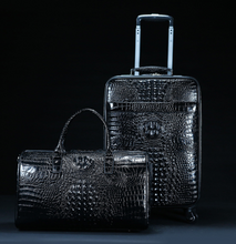 Load image into Gallery viewer, Crocodile Genuine Leather 2 Piece Luggage Set - Brown or Black - Many Styles 20&quot;
