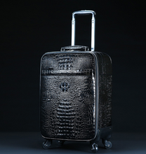 Load image into Gallery viewer, Crocodile Genuine Leather 2 Piece Luggage Set - Brown or Black - Many Styles 20&quot;
