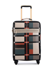 Load image into Gallery viewer, Designer Material &amp; Leather 2 Piece Rolling Luggage Set - Many Sizes

