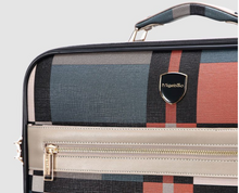 Load image into Gallery viewer, Designer Material &amp; Leather 2 Piece Rolling Luggage Set - Many Sizes
