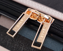 Load image into Gallery viewer, Designer Material &amp; Leather 2 Piece Rolling Luggage Set - Many Sizes
