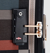 Load image into Gallery viewer, Designer Material &amp; Leather 2 Piece Rolling Luggage Set - Many Sizes
