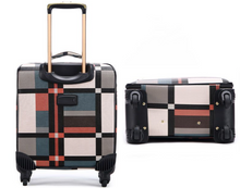 Load image into Gallery viewer, Designer Material &amp; Leather 2 Piece Rolling Luggage Set - Many Sizes
