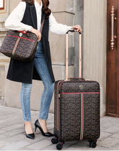 Load image into Gallery viewer, Designer Genuine Leather 2 Piece Rolling Luggage Set - Many Sizes
