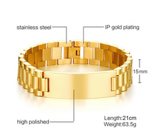 Load image into Gallery viewer, Top Line Personalised ID Bracelets - Gold/Rose Gold/Silver - His &amp; Hers

