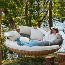 Load image into Gallery viewer, Luxury Outdoor Hanging Basket Bird&#39;s Nest Swing Rattan Hammock
