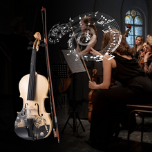 Load image into Gallery viewer, 4/4 1/2 Acoustic Violin Basswood Top Board Maple Scroll with Rosin Bow + Carry Bag (Beginners)
