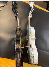 Load image into Gallery viewer, Designer Hardanger Fiddle Norwegian Fiddle 4/4 violin (4*4), Carved Mosaic Shell 4 String / 9 String
