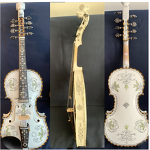 Load image into Gallery viewer, Designer Hardanger Fiddle Norwegian Fiddle 4/4 violin (4*4), Carved Mosaic Shell 4 String / 9 String
