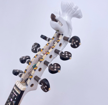 Load image into Gallery viewer, Designer Hardanger Fiddle Norwegian Fiddle 4/4 violin (4*4), Carved Mosaic Shell 4 String / 9 String
