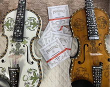 Load image into Gallery viewer, Designer Hardanger Fiddle Norwegian Fiddle 4/4 violin (4*4), Carved Mosaic Shell 4 String / 9 String
