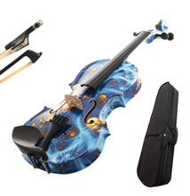 Load image into Gallery viewer, Full Size 4/4 Peccatte Bow Pernumbuco Fine Tuner Professional + Colourful Case - Handmade Violin
