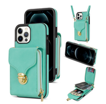 Load image into Gallery viewer, Zipper Purse/Wallet Cards Lanyard Case For iPhone 14 13 12 11 Pro X XS Max XR 8 7 Plus SE 2022 Crossbody
