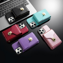 Load image into Gallery viewer, Zipper Purse/Wallet Cards Lanyard Case For iPhone 14 13 12 11 Pro X XS Max XR 8 7 Plus SE 2022 Crossbody
