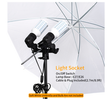 Load image into Gallery viewer, Photography Studio Supplies Set - E27 Light Lamp Holder 1.8M Stand + Umbrella
