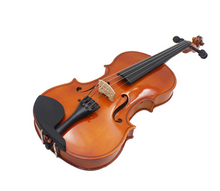Load image into Gallery viewer, 4/4 3/4 1/2 1/8 Acoustic Violin - Natural / Black Fiddle with Case + Bow + Rosin
