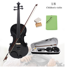 Load image into Gallery viewer, 4/4 3/4 1/2 1/8 Acoustic Violin - Natural / Black Fiddle with Case + Bow + Rosin
