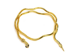 Load image into Gallery viewer, Multilayer Metal Alloy Gold Black Bendy Snake Necklace Bracelet Chunky
