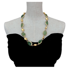 Load image into Gallery viewer, Natural 20x27mm Green Fluorite Rough Raw Brushed Coin Bead Necklace Gemstone
