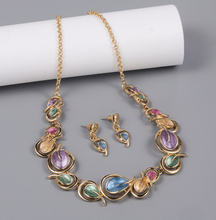 Load image into Gallery viewer, Quality Metallic Geometric Chain - Necklace + Earrings
