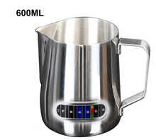 Load image into Gallery viewer, Coffee Milk Frothing Jug x2 Sizes - Stainless Steel - Temperature Gauge
