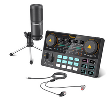 Load image into Gallery viewer, Sound Card Audio Interface CASTER LITE AM200-S1 All-in-on Condenser Microphone Mixer Kit for Live Streaming Podcasting
