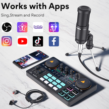 Load image into Gallery viewer, Sound Card Audio Interface CASTER LITE AM200-S1 All-in-on Condenser Microphone Mixer Kit for Live Streaming Podcasting
