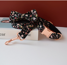 Load image into Gallery viewer, Luxury Pet Leash Engraved Name ID Tag + Collar + Bow - Free Engraving Personalise (all Sizes)
