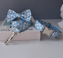 Load image into Gallery viewer, Luxury Pet Leash Engraved Name ID Tag + Collar + Bow - Free Engraving Personalise (all Sizes)
