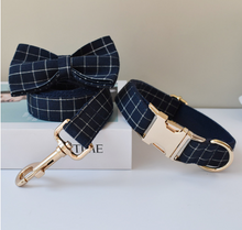 Load image into Gallery viewer, Luxury Pet Leash Engraved Name ID Tag + Collar + Bow - Free Engraving Personalise (all Sizes)
