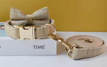 Load image into Gallery viewer, Luxury Pet Leash Engraved Name ID Tag + Collar + Bow - Free Engraving Personalise (all Sizes)
